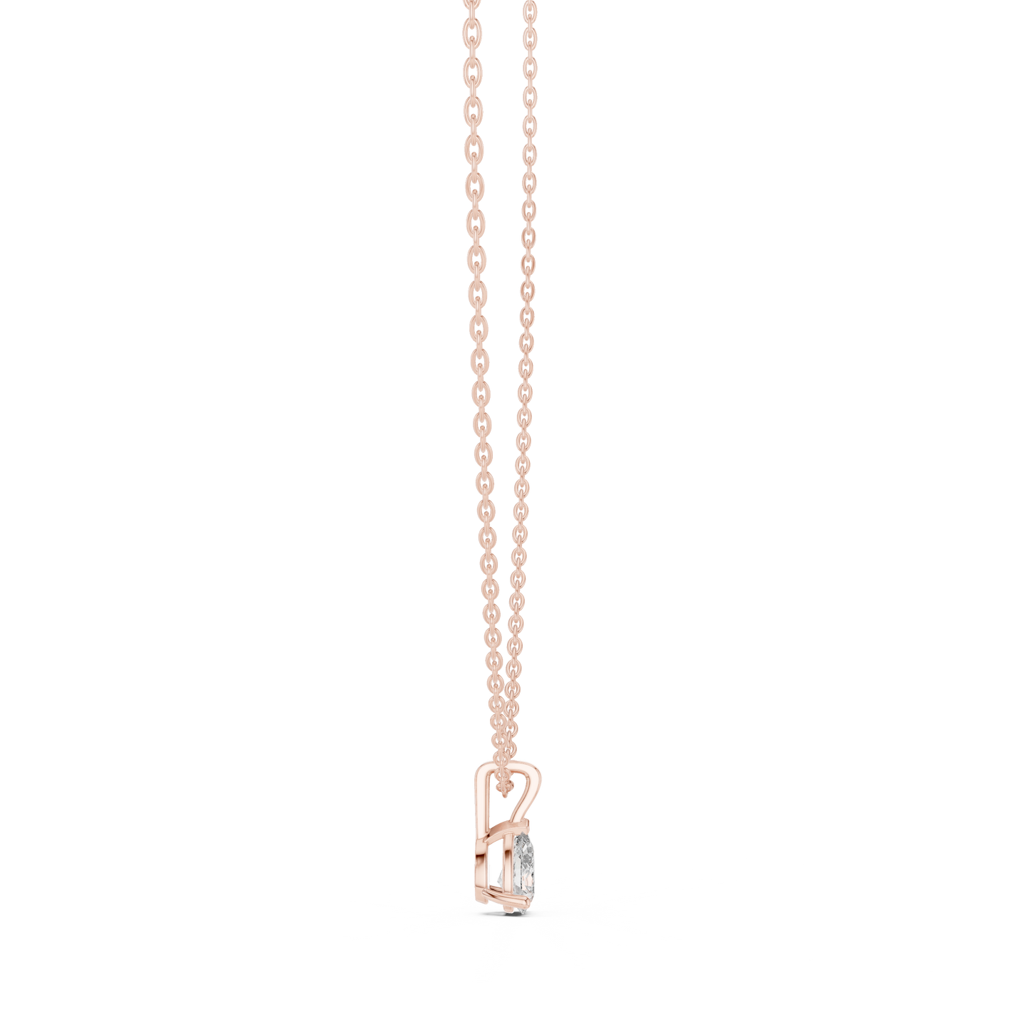 Elegant Pear Cut Labgrown Diamond Solitaire Pendant For Her In 14K Solid Yellow Gold