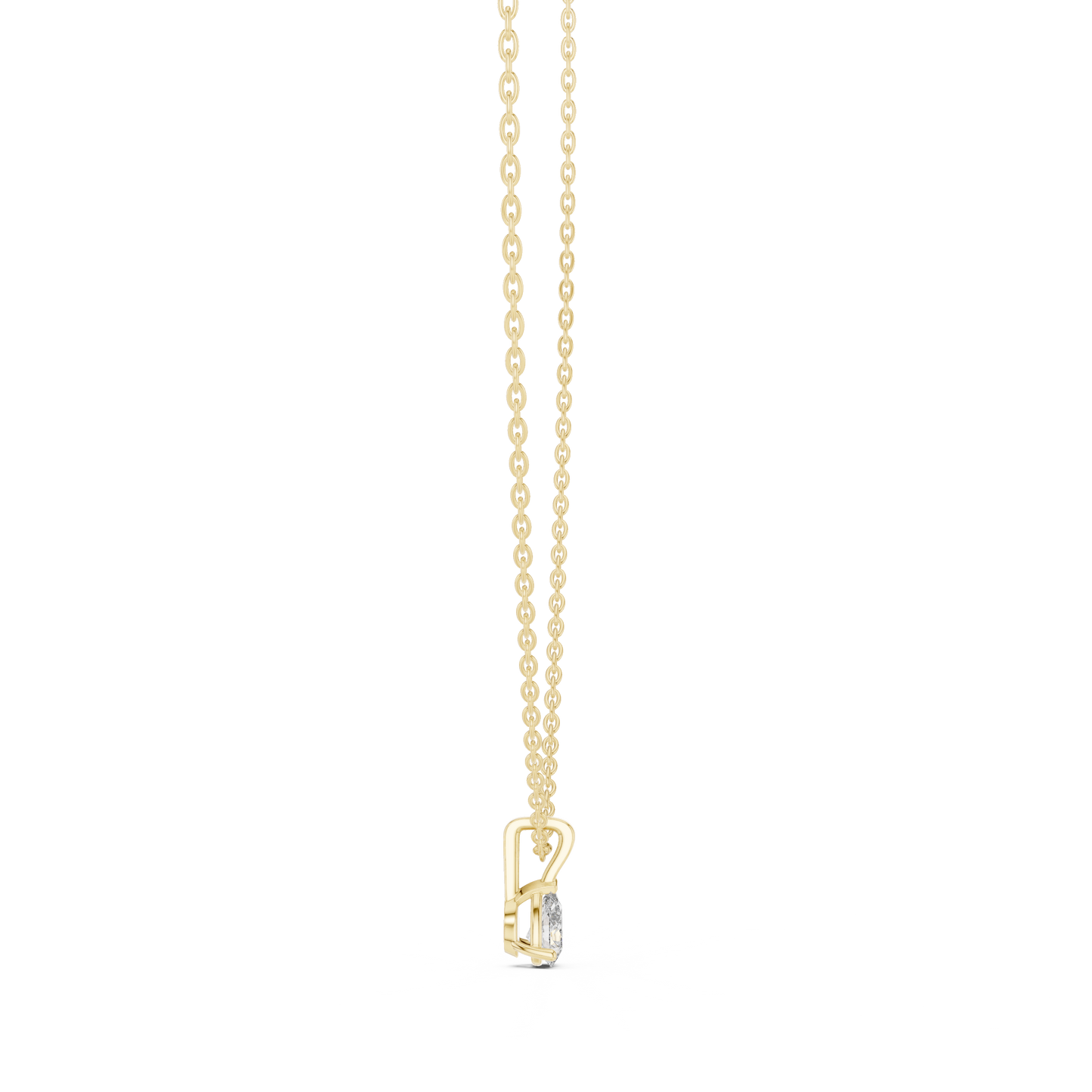 Classic 0.50 Ct Pear Cut Labgrown Diamond Solitaire Pendant For Her In 18K Solid Yellow Gold