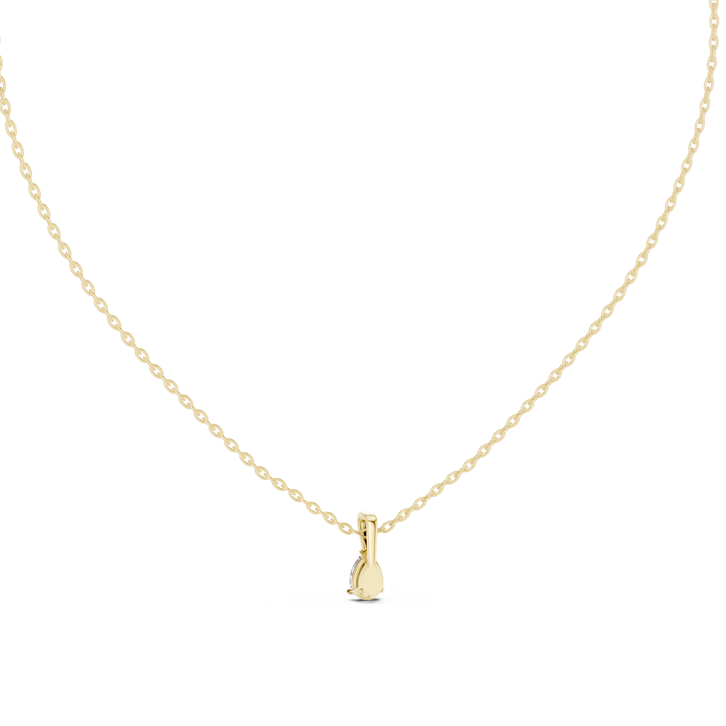 Classic 0.50 Ct Pear Cut Labgrown Diamond Solitaire Pendant For Her In 18K Solid Yellow Gold