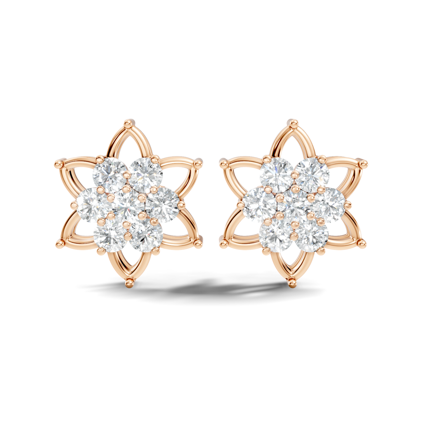 Unique Style Round Shape Natural & Lab Grown Diamond Elegance Sparkle Diamond Earrings