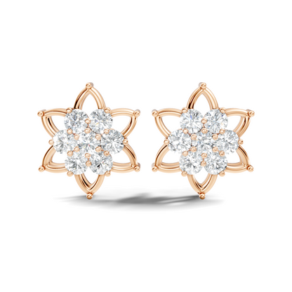 Unique Style Round Shape Natural & Lab Grown Diamond Elegance Sparkle Diamond Earrings