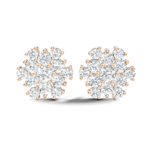 2.28Ct Round Cut Lab Grown Diamond Elegant Vintage Stunning White Colorless Stud Earring For Women's