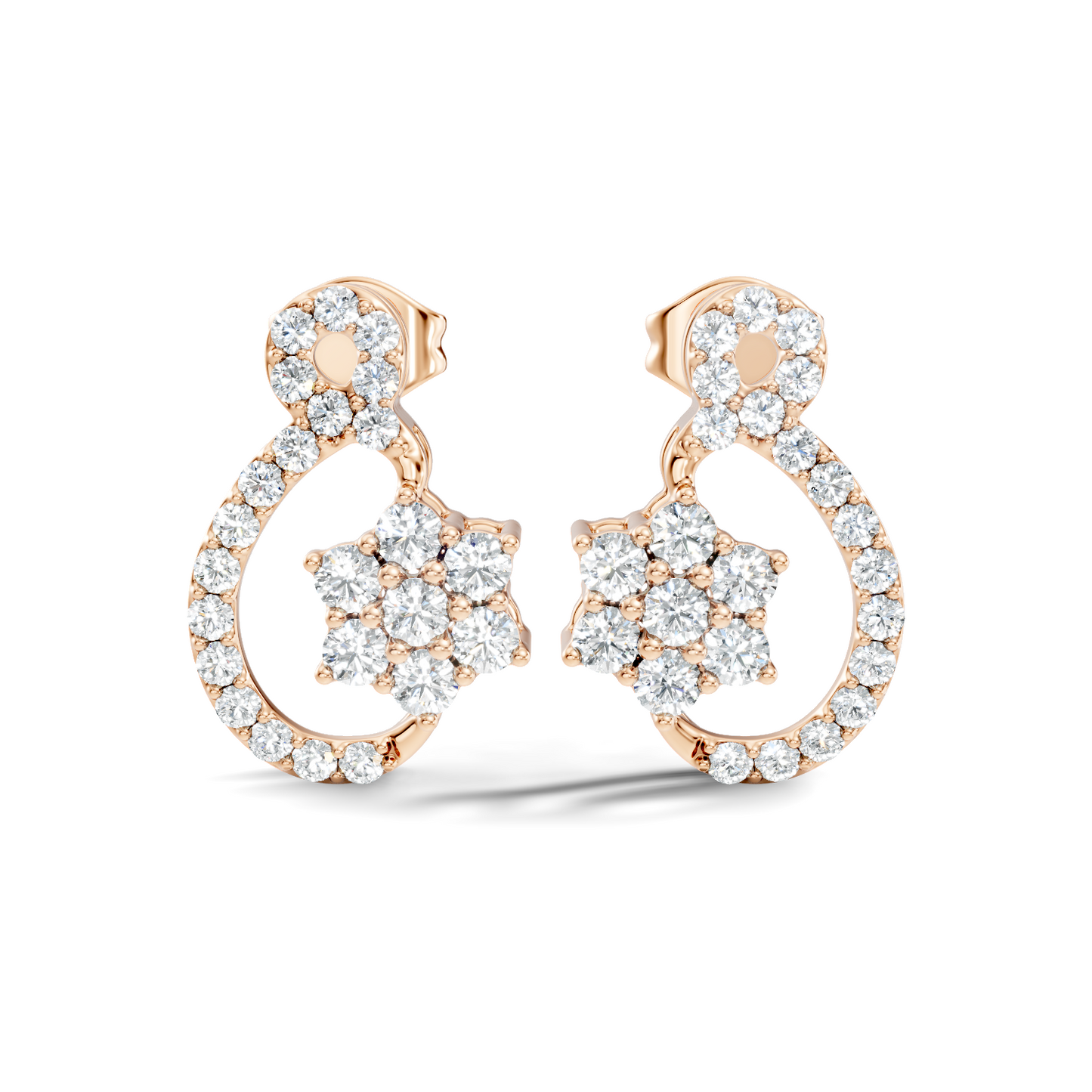 Round Shape Full Studs Natural & Lab Grown Diamond Earrings For Women Daily Wear