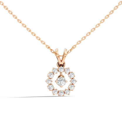 Stunning 0.38 Ct Round Diamond Charm Pendant 18K White Gold Jewelry For Women