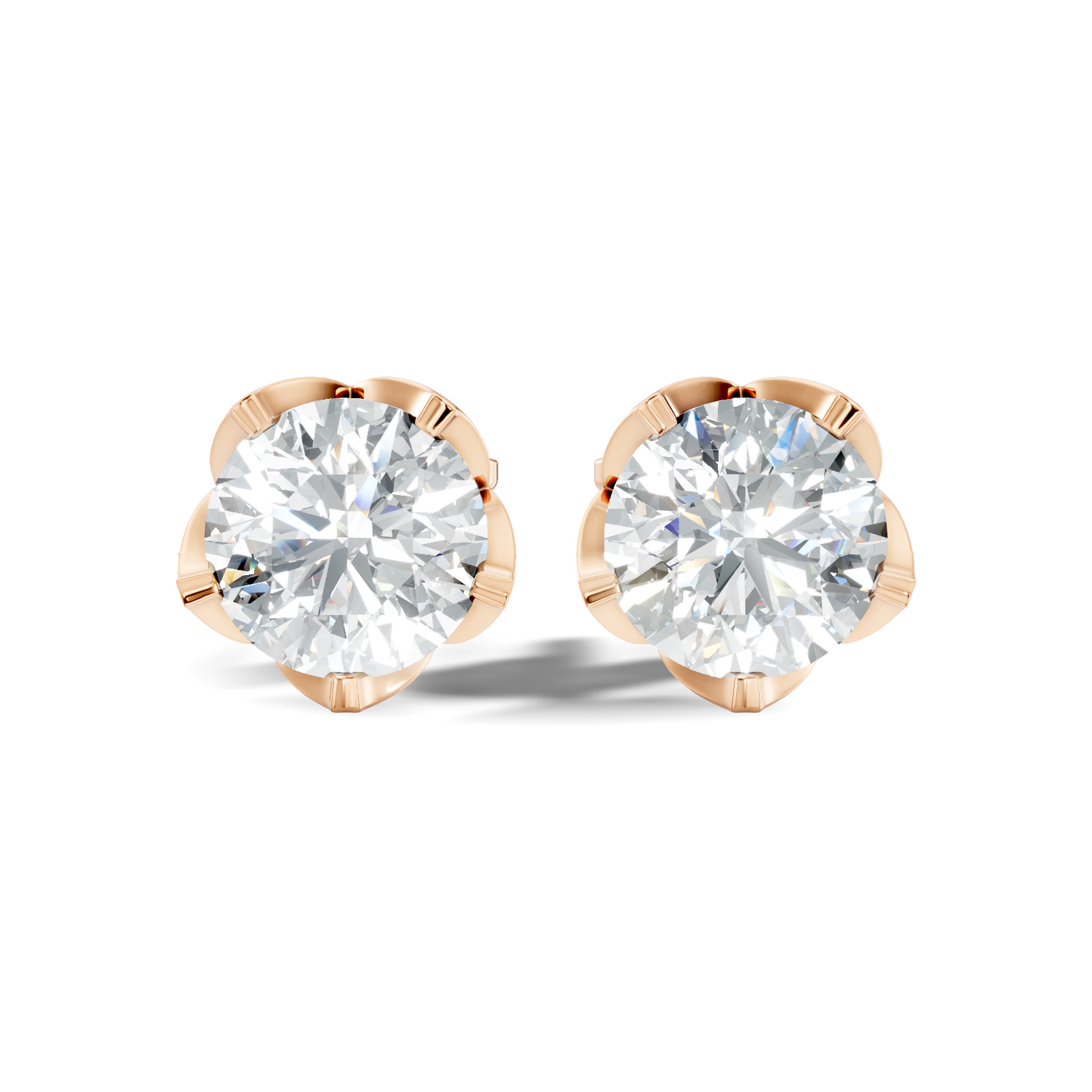 Round Shape 10k Solid Gold Stunning Affordable Vintage labgrown Diamond Earrings For Her