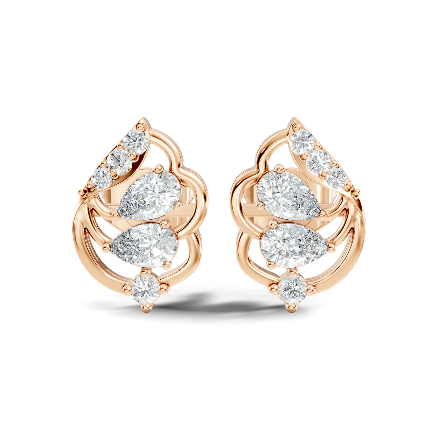 Pear, Round Shape 14k Solid Gold Natural, Lab grown Both Diamond Available Diamond Ring For Her