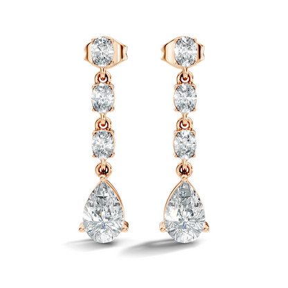 Pear And Oval Cut Lab Grown Diamond Circle Shape Antique Delicate Prong Set Bridesmaid Dangle  Earring Gift For Women's