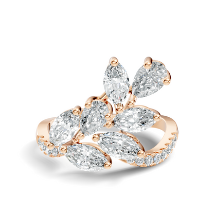 Pear, Marquise and Round Cut 1.88Ct Lab Grown Diamond Vintage Prong Set Dainty Wedding Wear Ring