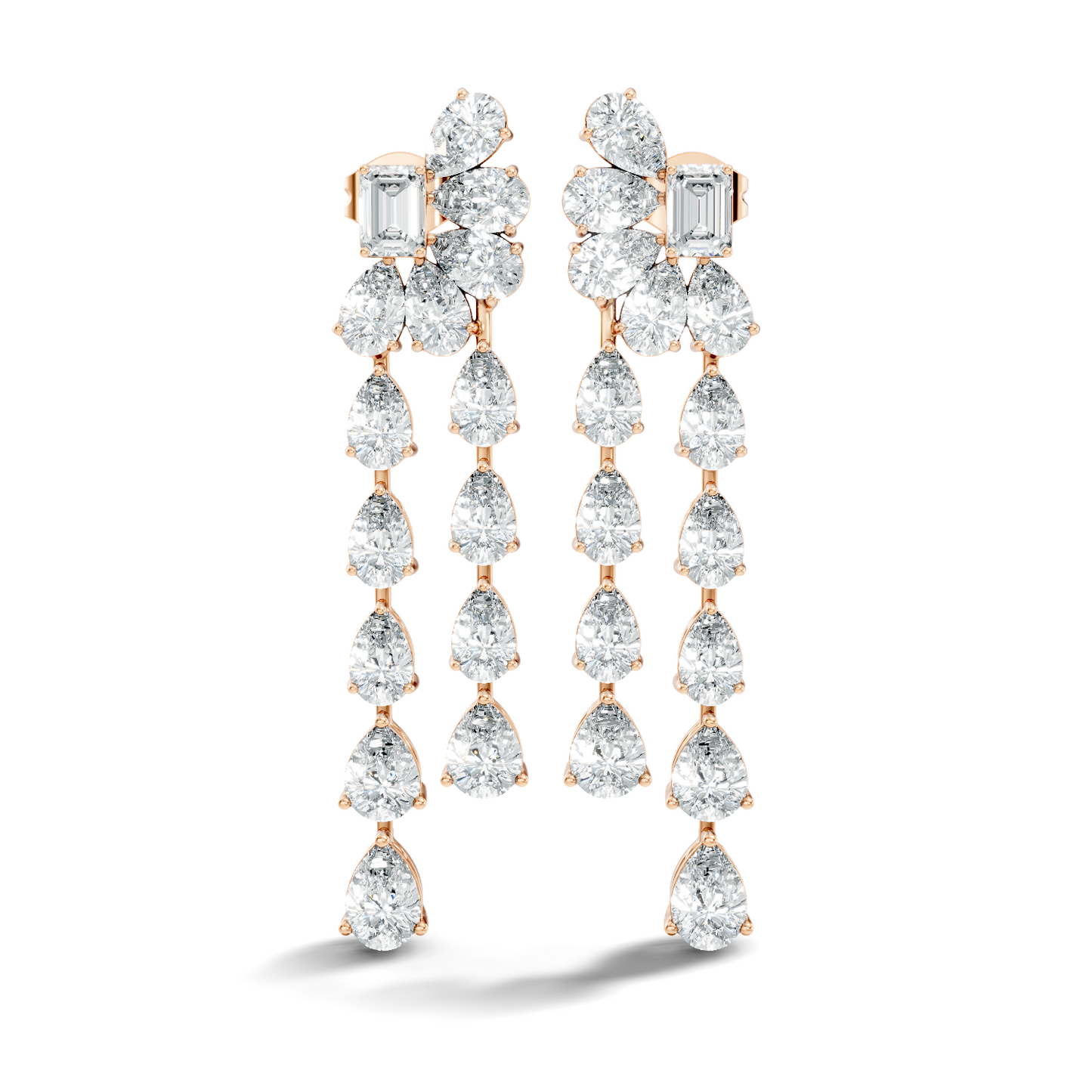 5.36 Carat Emerald & Pear Shape Lab Grown Diamond Elegance Vintage Earrings Daily wear For Women