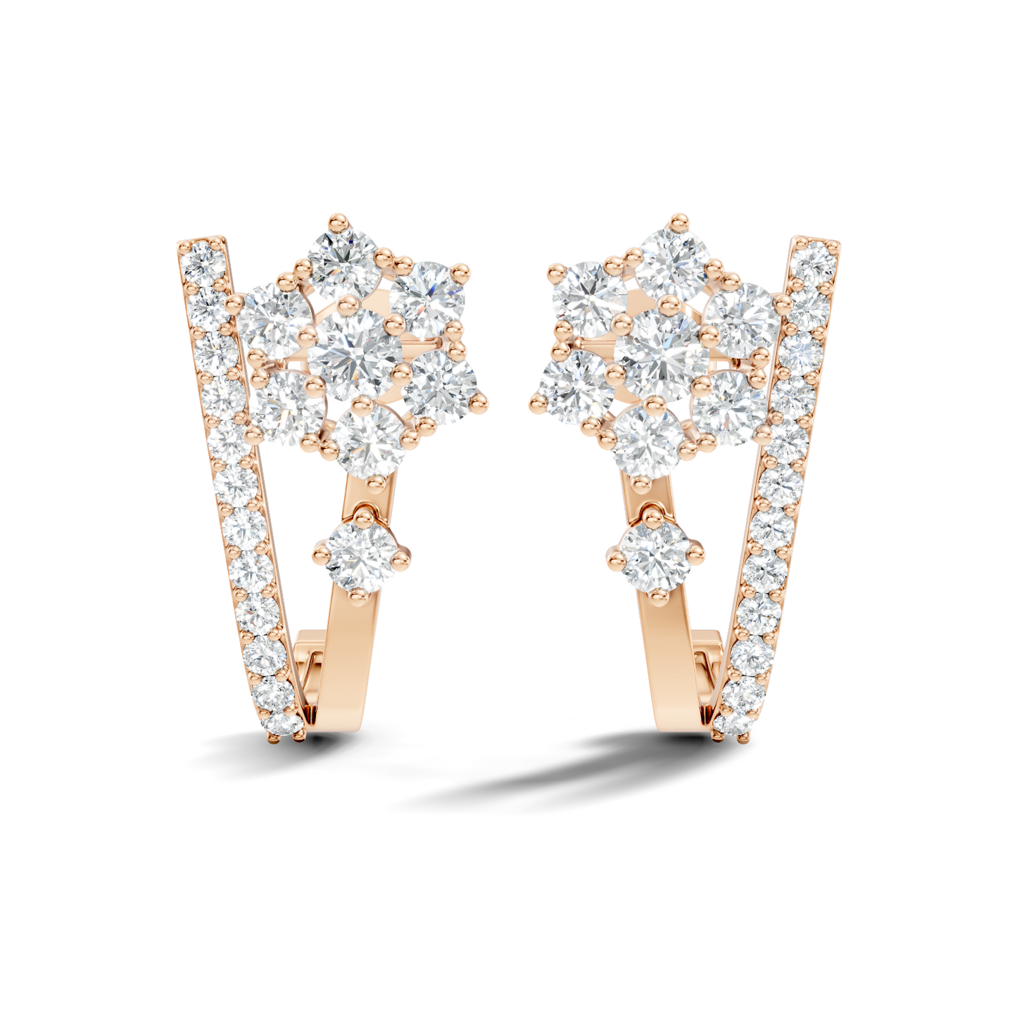 Round Cut Top Grade Lab-Grown Diamond Unique Classic Hand Crafted Drop Stud Earrings For Her