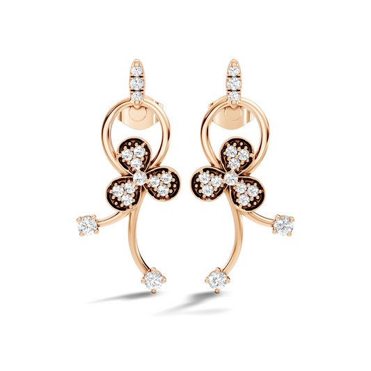 Round Cut Lab Grown & Natural Diamond Antique Delicate Stackable Party Wear Drop Stud Earrings For Her