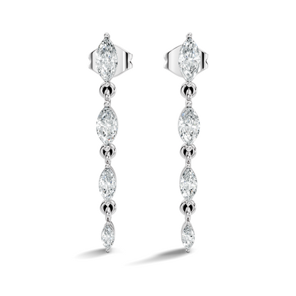 Marquise Cut Lab Grown & Natural Diamond Shinning 14k Solid New Style Women Diamond Earrings