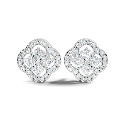 10k Solid Rose Gold Round Natural-Lab Grown Stunning Adorable Vintage Diamond Earring For Her