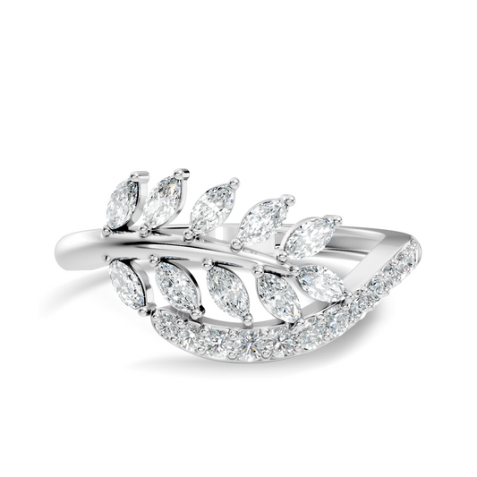 Marquise and Round Cut Diamond Antique Delicate Cluster Vintage Party Wear Ring For Women's