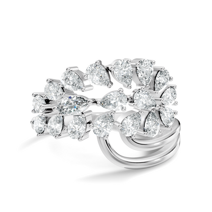 2.31Ct Pear and Marquise Cut Diamond Antique Delicate Vintage Cluster Engagement Ring For Her