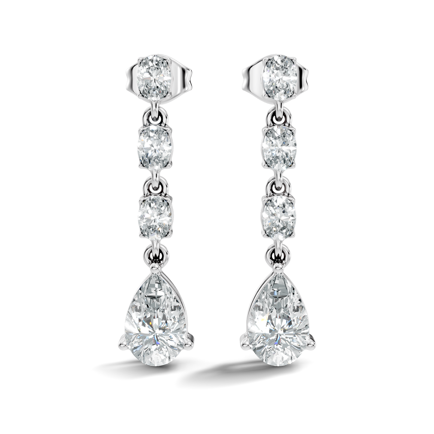 Pear And Oval Cut Lab Grown Diamond Circle Shape Antique Delicate Prong Set Bridesmaid Dangle  Earring Gift For Women's