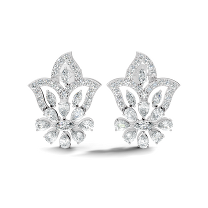 2.86Ct Marquise, Pear and Round Cut Diamond Elegant Dainty Sparkling Classic Bridesmaid Earring For Women's