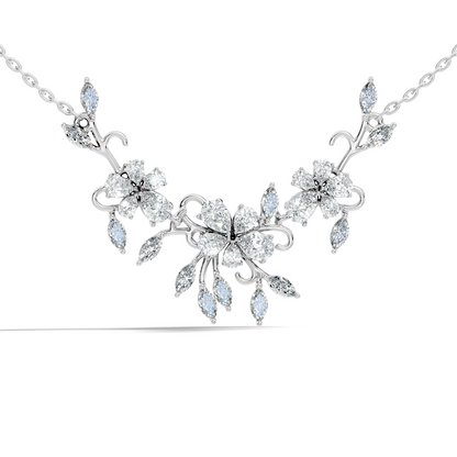 Round Cut Elegant Statement Jewelry For Women New Style Pendant 14k Solid Gold Natural Diamond Golden Blossom