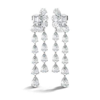 5.36 Carat Emerald & Pear Shape Lab Grown Diamond Elegance Vintage Earrings Daily wear For Women