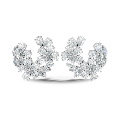 3.89 Ct Stunning Marquise And Pear Diamond Floral Stud Earrings Daliy Wear Earring For Women