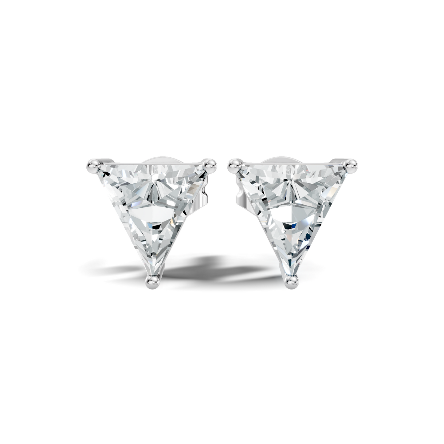 Triangle Shape Lab Grown Sparkling Diamond Stud Earrings For Women Daily Wear Jewelry Collection