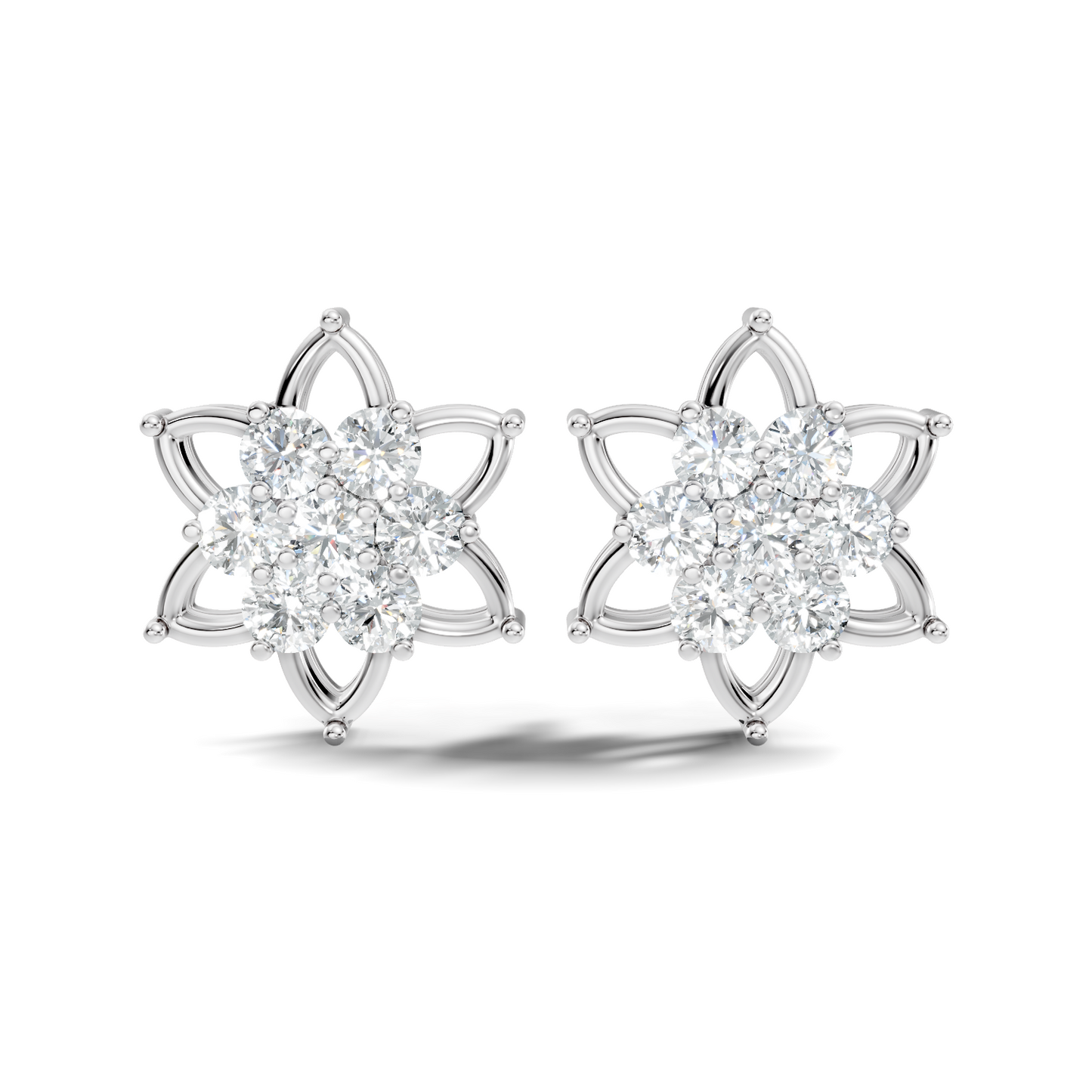 Unique Style Round Shape Natural & Lab Grown Diamond Elegance Sparkle Diamond Earrings