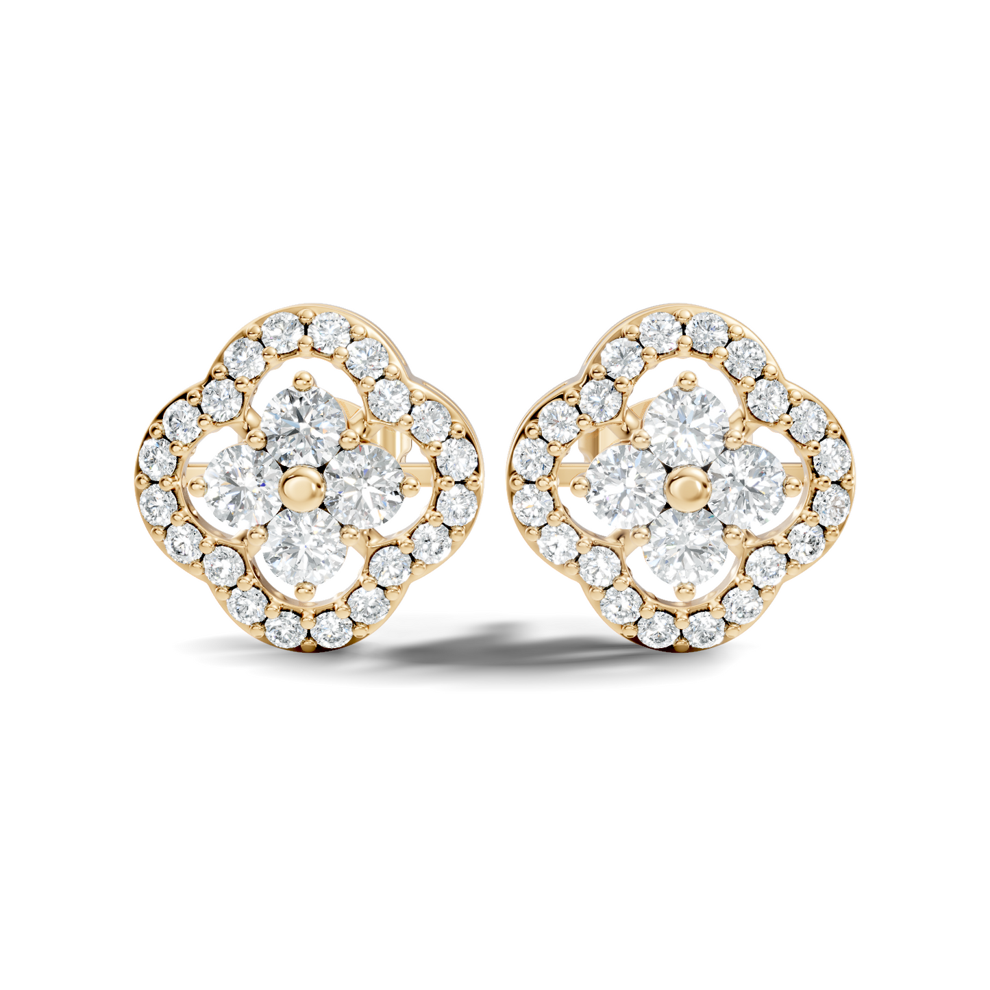 10k Solid Rose Gold Round Natural-Lab Grown Stunning Adorable Vintage Diamond Earring For Her