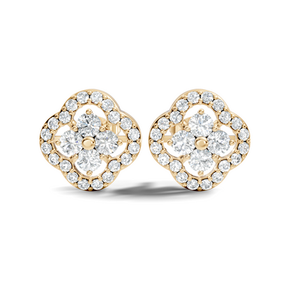 10k Solid Rose Gold Round Natural-Lab Grown Stunning Adorable Vintage Diamond Earring For Her