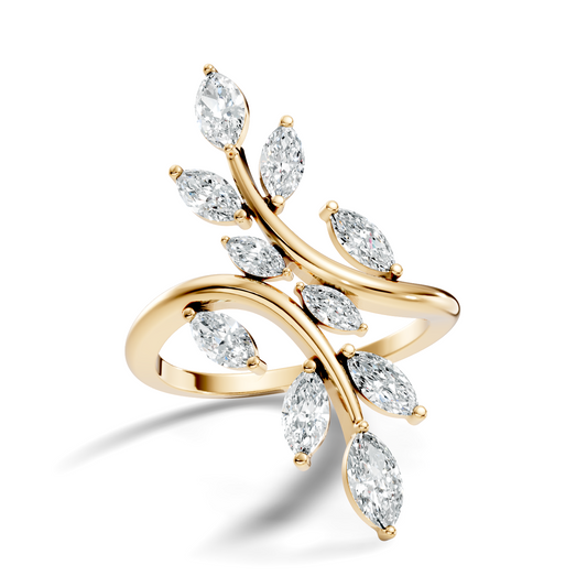 1.40Ct Marquise Cut Lab grown & Natural Diamond Unique Minimalist Vintage Party Wear Ring For Her