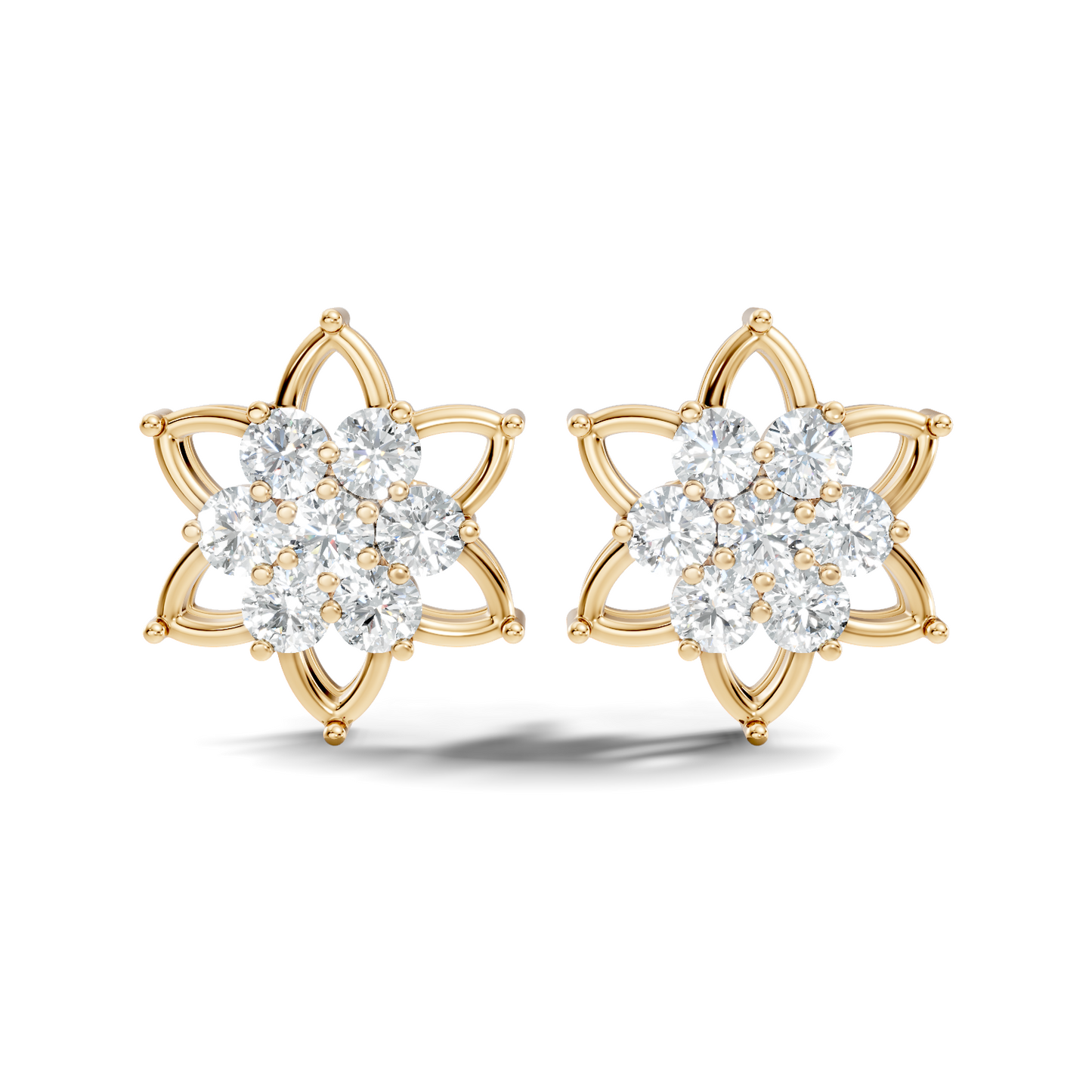 Unique Style Round Shape Natural & Lab Grown Diamond Elegance Sparkle Diamond Earrings