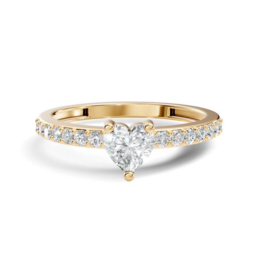 Vintage Heart and Round Cut Top Grade Diamond Minimalist Dainty Stacking Wedding Ring For Women's