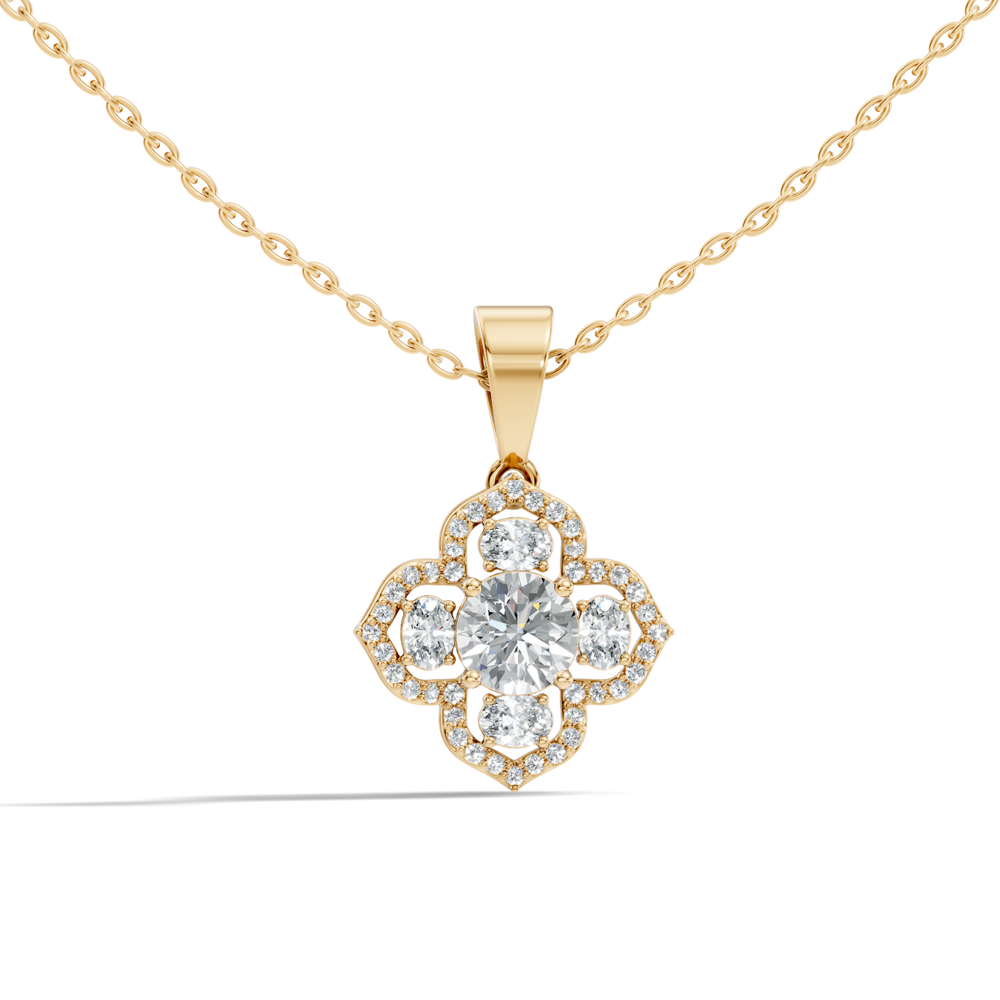 1.72 Ct Stunning Round-Oval Shape Lab Grown Diamond Sparkling Diamond Pendant For Her