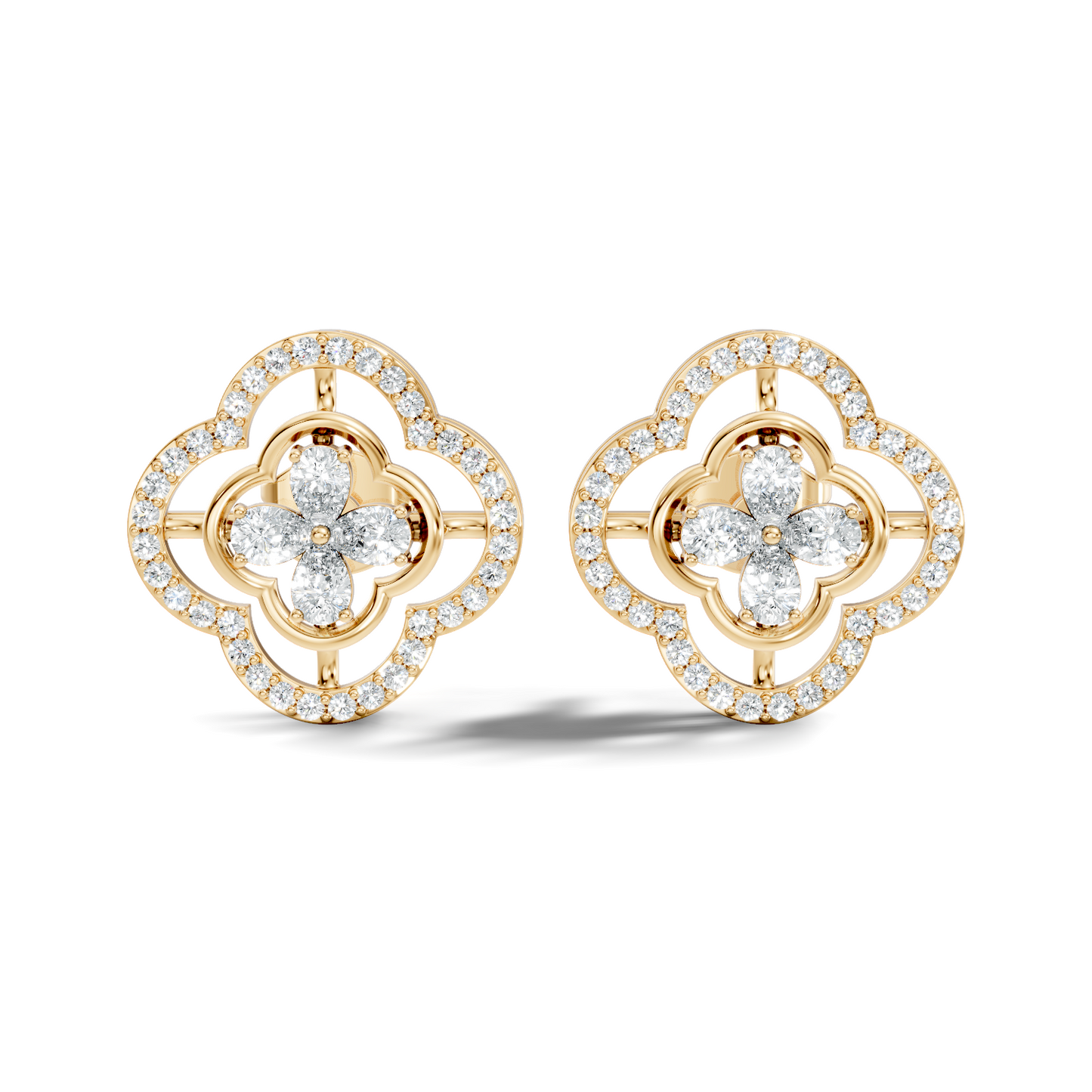 Pear & Round Shape Natural And Lab Grown Diamond Stunning Every Occasion Wear Diamond earrings For Her