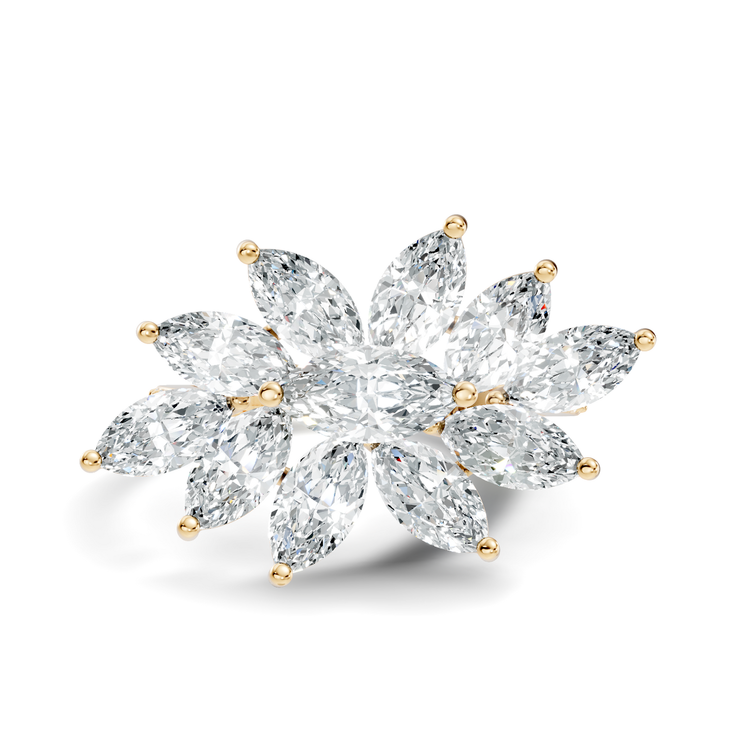 4.06t Marquise and Round Cut Diamond Unique Handcrafted Dainty Stacking Vintage Wedding Ring For Her