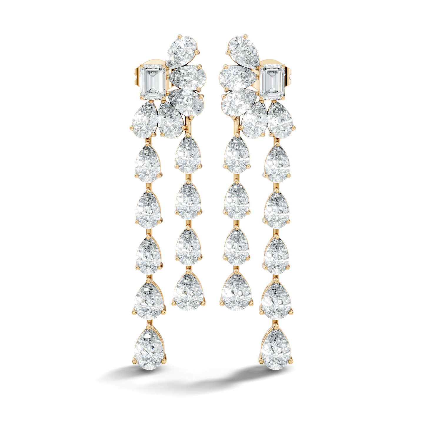 5.36 Carat Emerald & Pear Shape Lab Grown Diamond Elegance Vintage Earrings Daily wear For Women