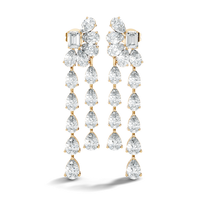 5.36 Carat Emerald & Pear Shape Lab Grown Diamond Elegance Vintage Earrings Daily wear For Women