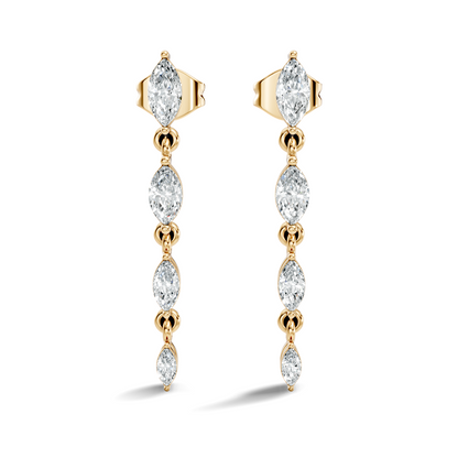 Marquise Cut Lab Grown & Natural Diamond Shinning 14k Solid New Style Women Diamond Earrings