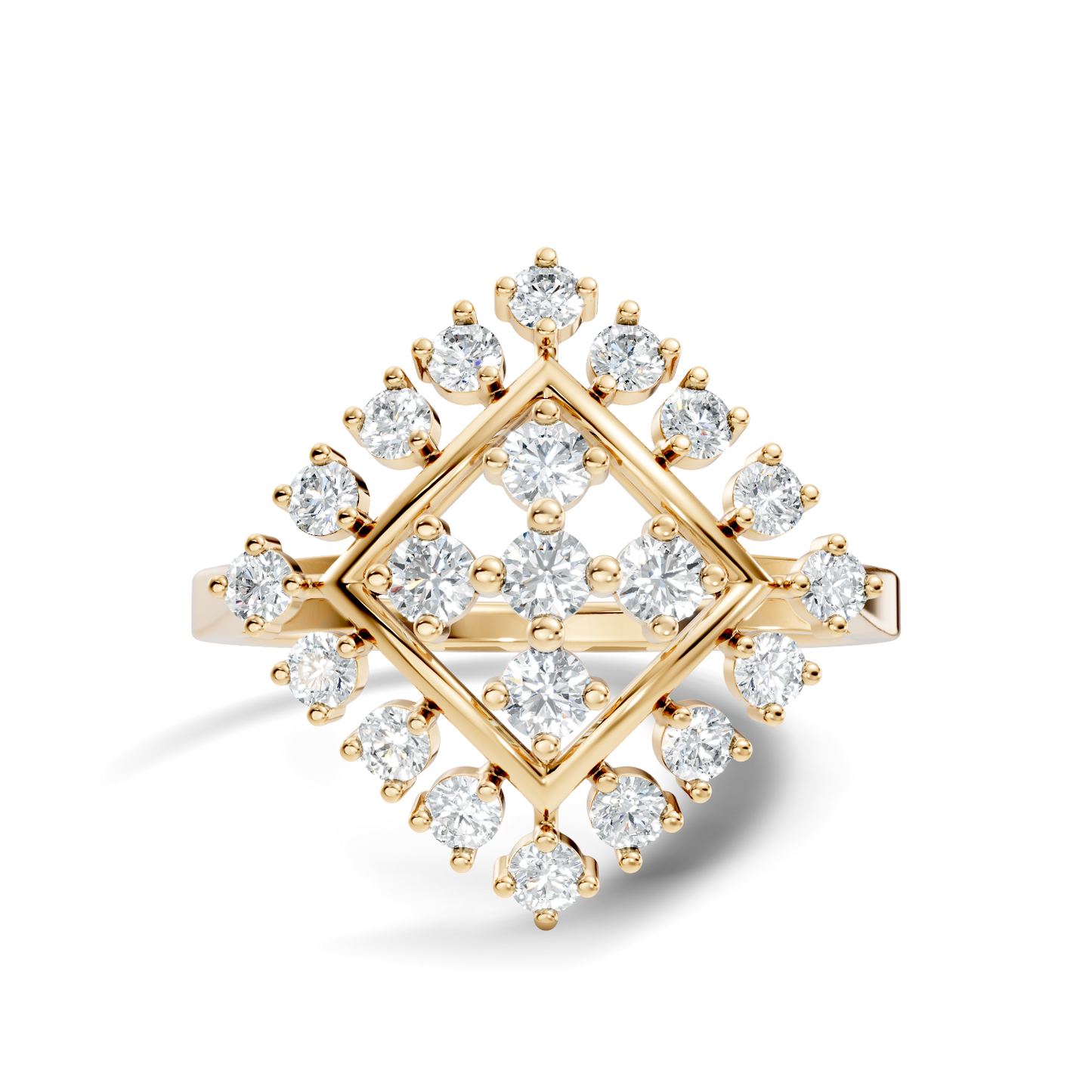 Round Cut Lab Grown & Natural Diamond Vintage Delicate Cluster Statement Dainty Ring For Women's