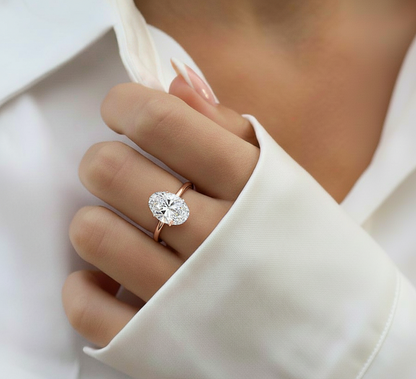 Lab Grown Oval Cut Diamond Solitaire Ring