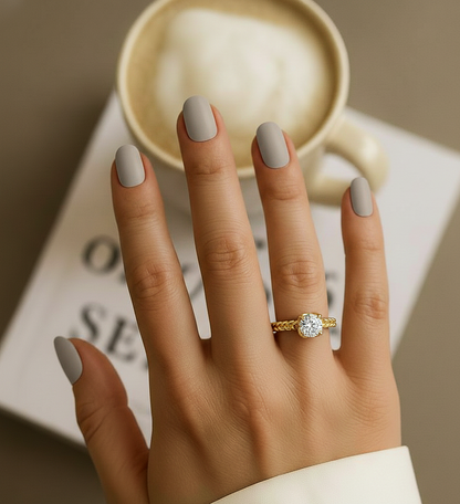 Lab Grown Round Diamond Minimalist Twisted Ring