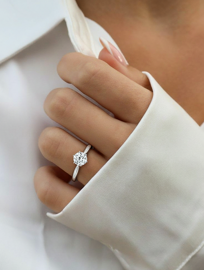 Round Cut Lab Grown Diamond Engagement Ring