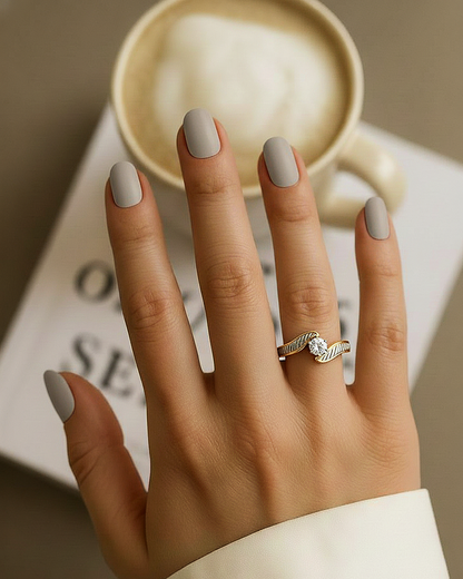 14K White  Round Diamond Engagement Ring Mounting