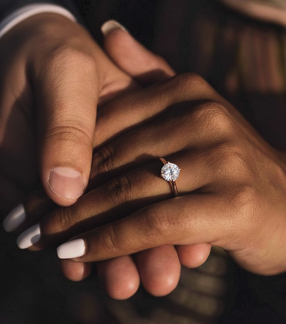 Round Lab Grown Diamond Solitaire Engagement Ring