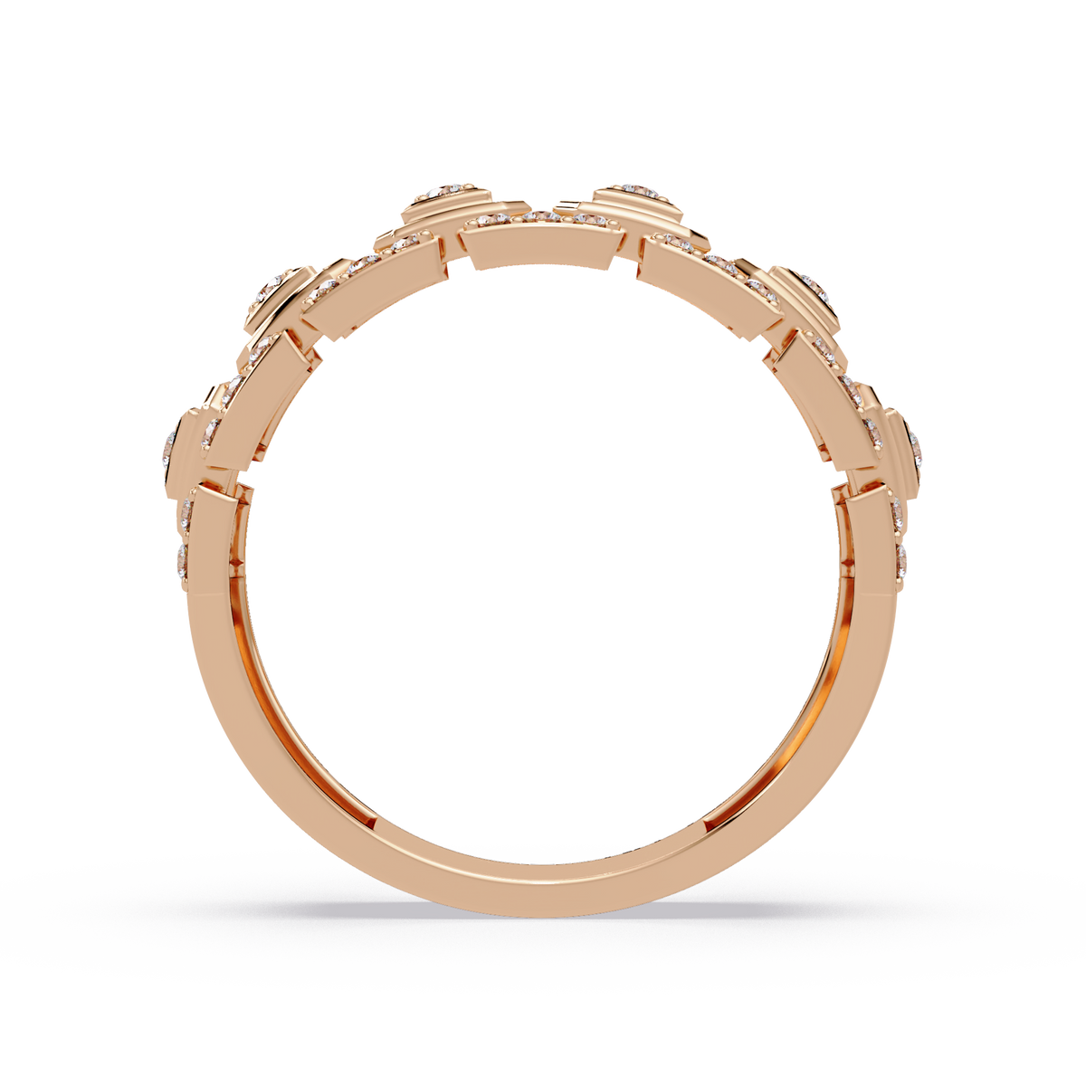 Geometric Lab Grown Diamond Wide Band Ring - HIGHCARAT DIAMONDS