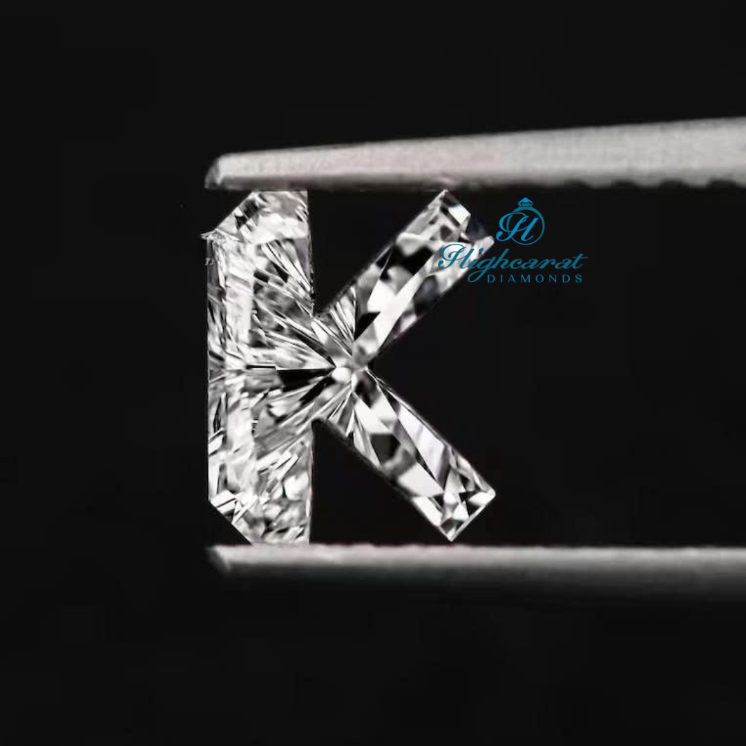 Shining K Shape Lab Diamond Perfect for Everyday Custom Initial Jewelry - HIGHCARAT DIAMONDS