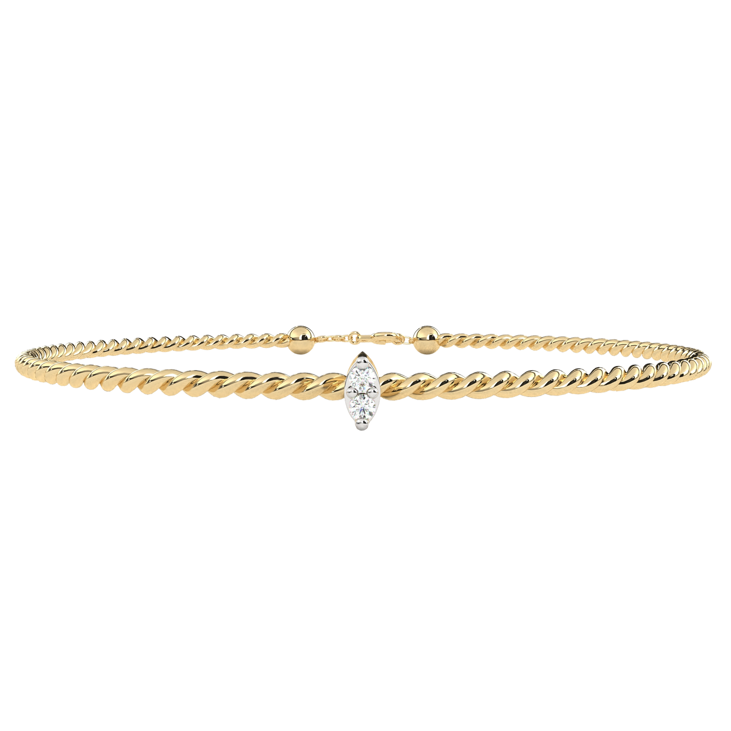 Round Cut White Colorless Diamond Unique Simple Solitaire Stackable Prong Set Every Day Tennis Bracelet For Her