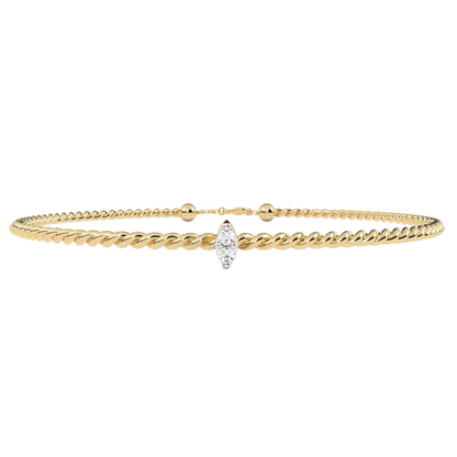 Round Cut White Colorless Diamond Unique Simple Solitaire Stackable Prong Set Every Day Tennis Bracelet For Her