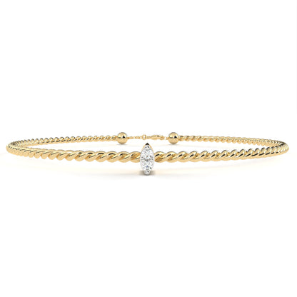 Round Cut White Colorless Diamond Unique Simple Solitaire Stackable Prong Set Every Day Tennis Bracelet For Her