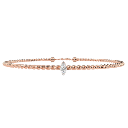 Round Cut White Colorless Diamond Unique Simple Solitaire Stackable Prong Set Every Day Tennis Bracelet For Her