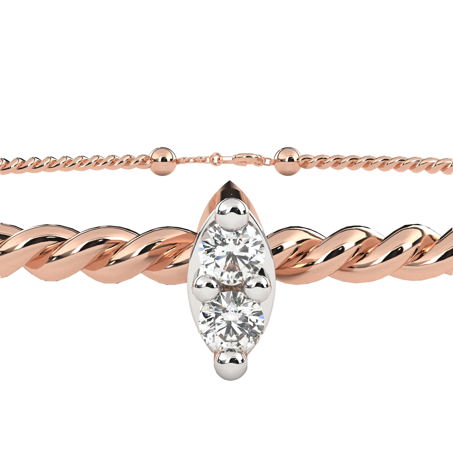 Round Cut White Colorless Diamond Unique Simple Solitaire Stackable Prong Set Every Day Tennis Bracelet For Her